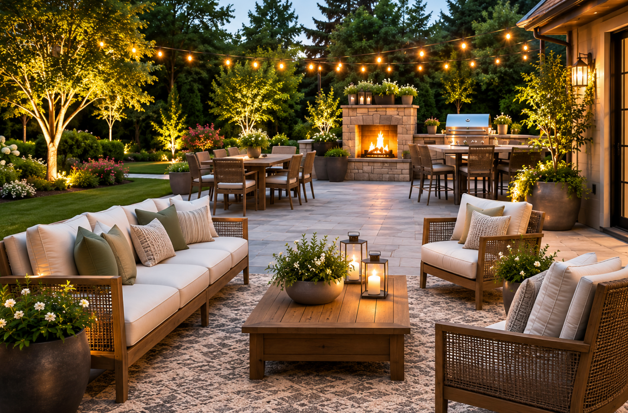 How to Make a Large Patio Feel Cozy Without Filling Every Inch