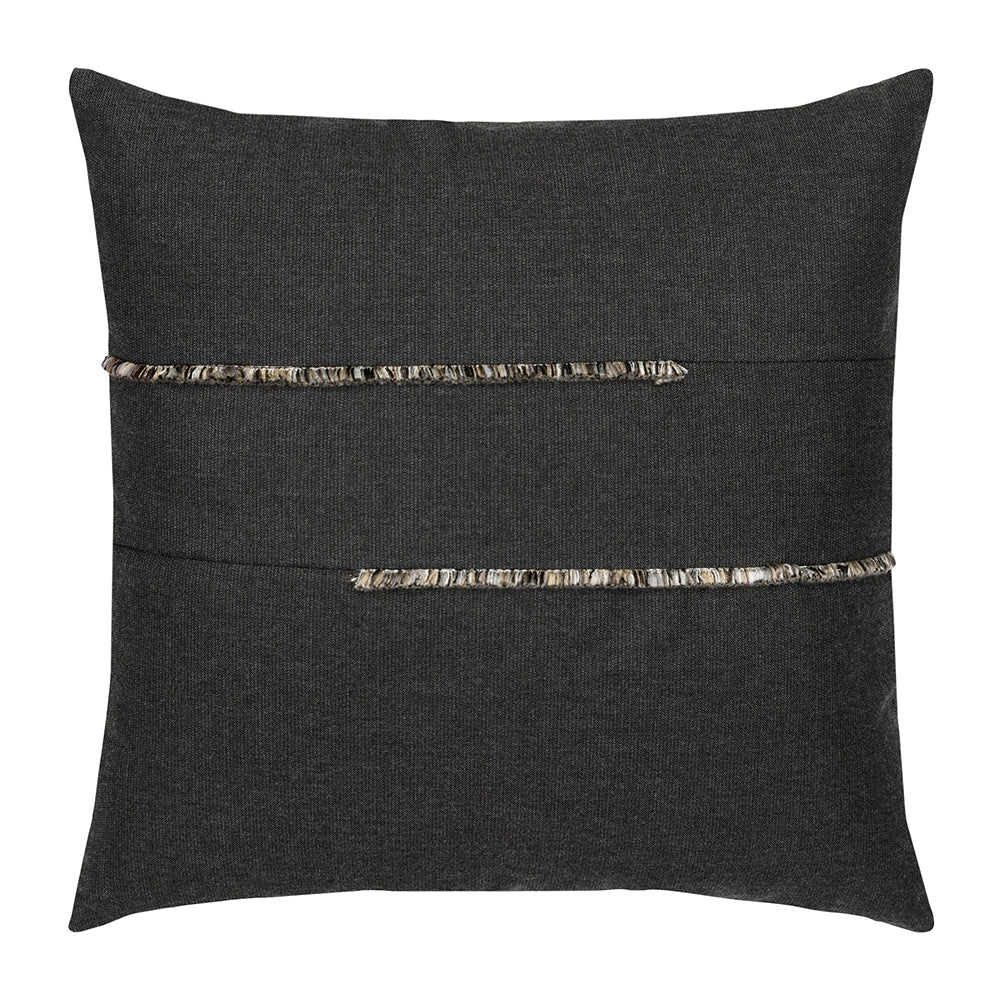 20 square designer throw pillow micro fringe carbon, image 1