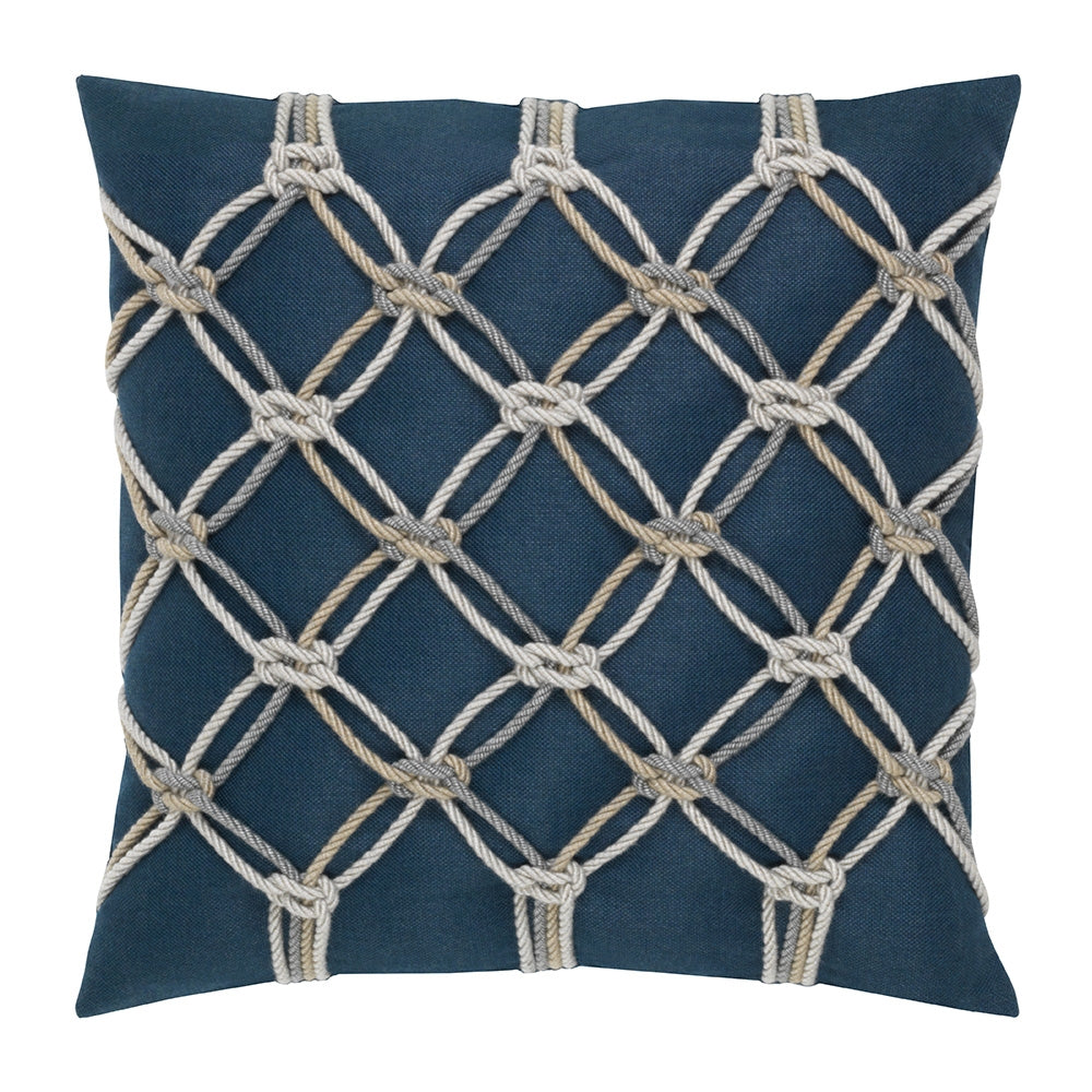 20" Square Elaine Smith Pillow Indigo Rope, image 1