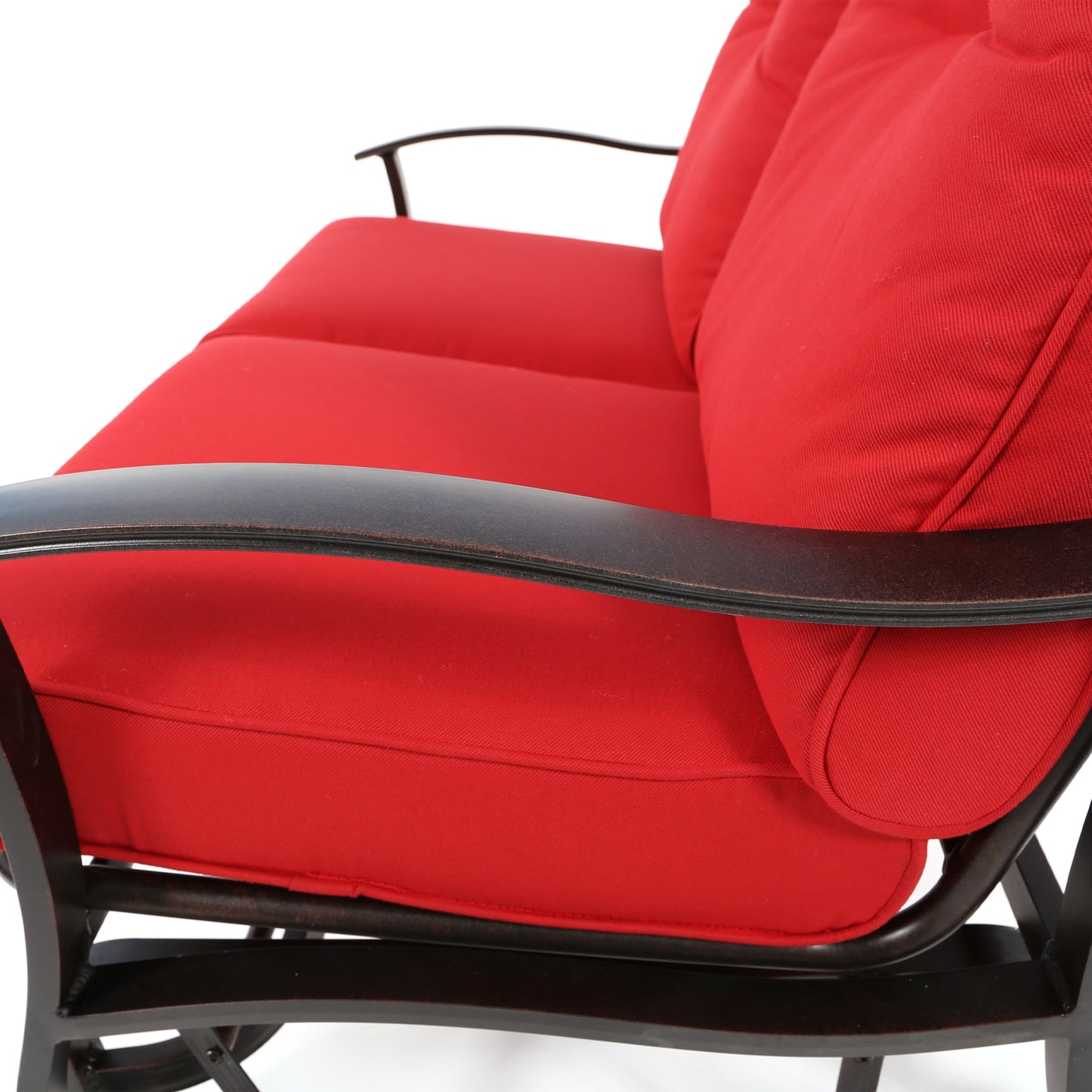 Albany Double Glider Flagship Ruby Cushions Autumn Rust Finish Detail, image 7