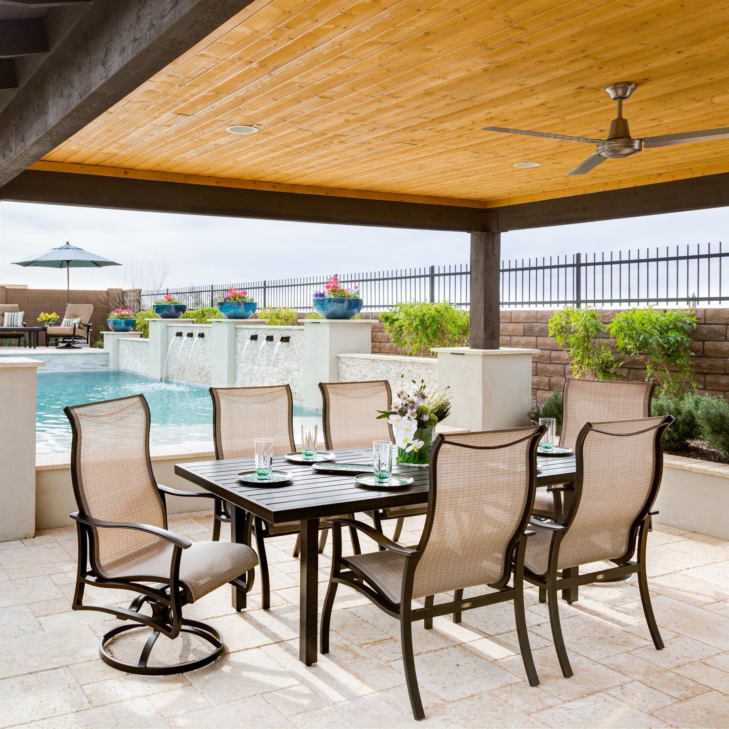 Albany Sling 7 Piece Dining Set Environmental, image 10