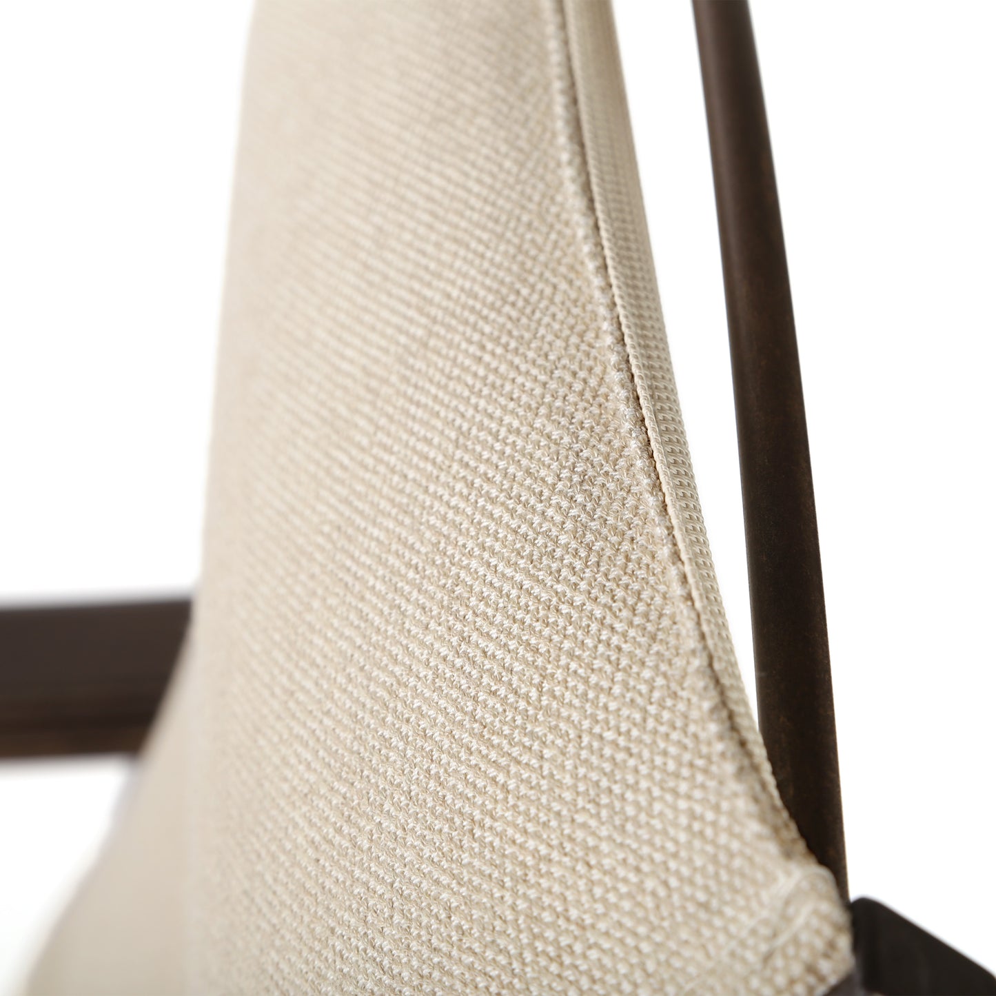 Anthem Padded Sling Swivel Rocker Dining Chair Makar Vanilla Fabric Detail, image 4