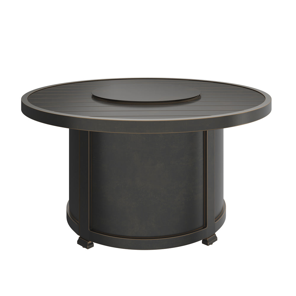 Agio 46" Round Slat Top Chat Height Fire Pit