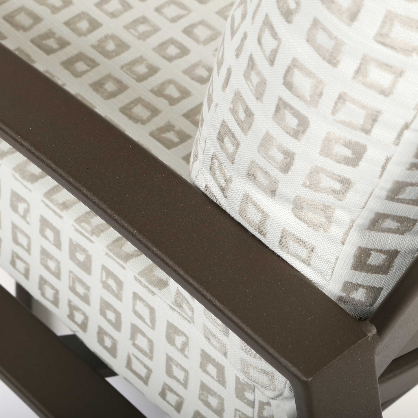 Arc Swivel Rocker Lounge Chair Sable Finish Kindle Silk Cushions Detail, image 7