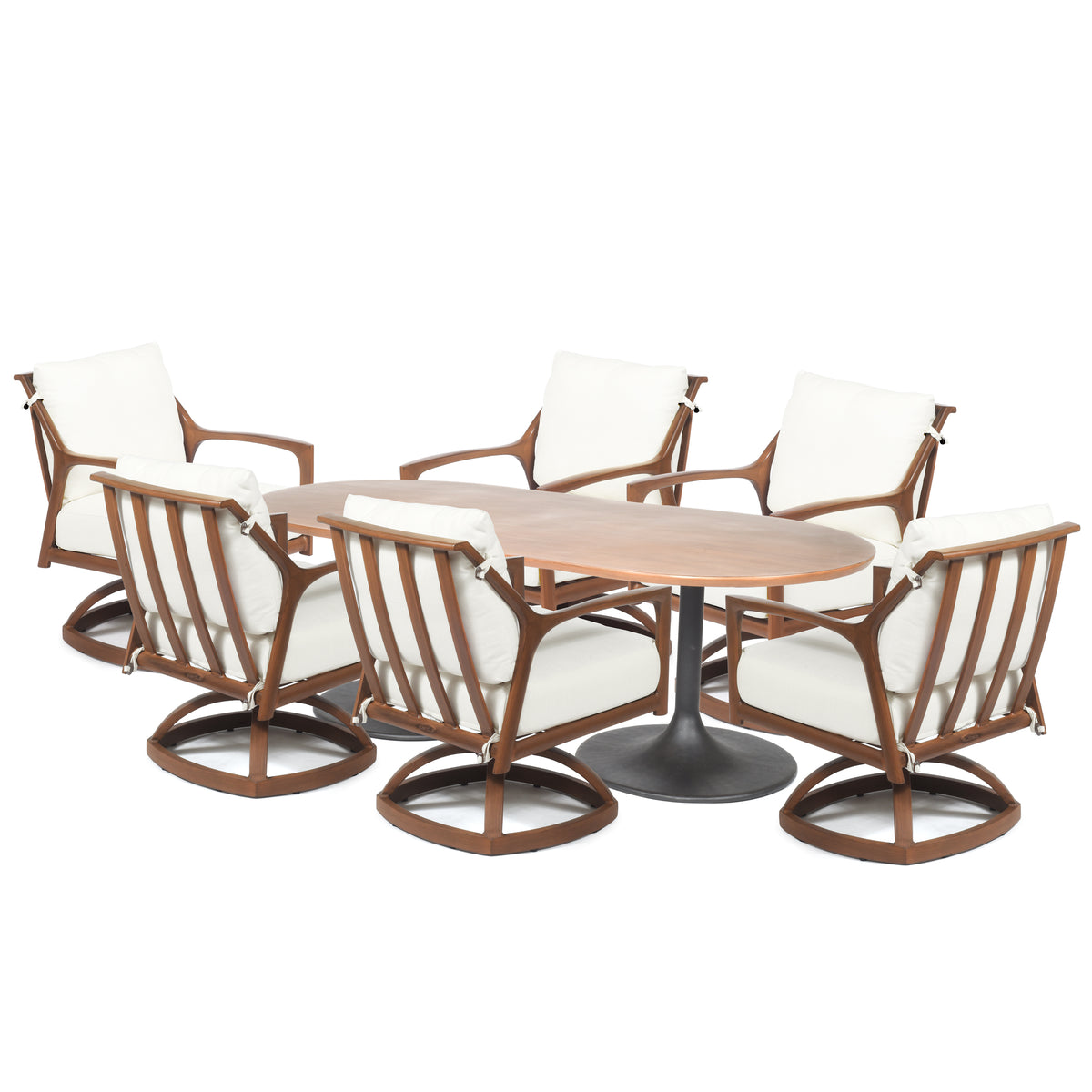 Berkeley 7 Piece Dining Set all Swivel Rockers, image 14