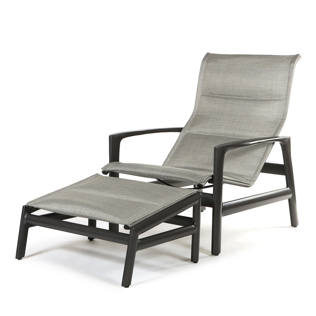 Berkeley Padded Sling Lounge Chair and Ottoman wiith Cast Iron finish, image 14