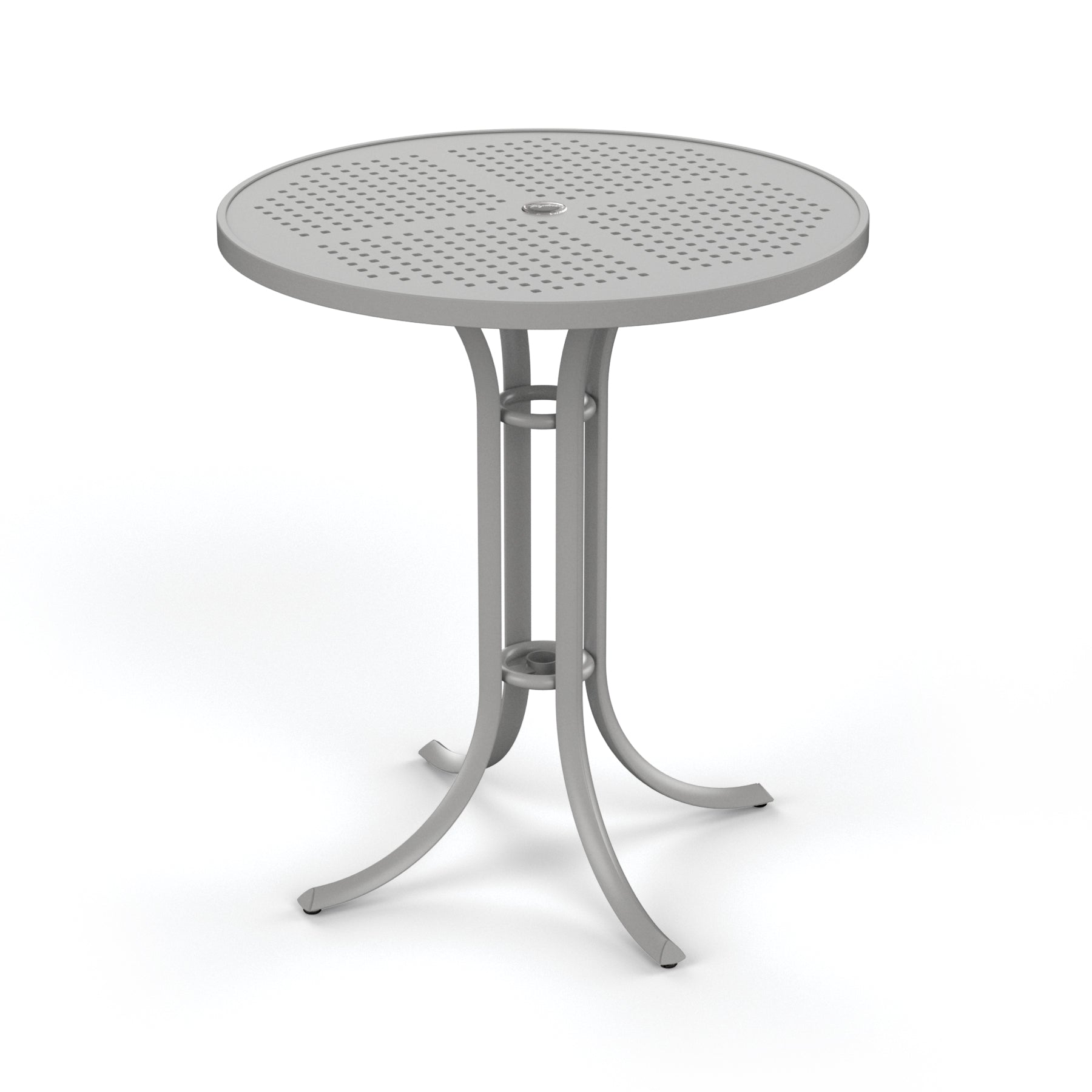 36 inch patio table umbrella Tropitone Boulevard 36" Round Umbrella Bar Table | Aluminum Dining Table