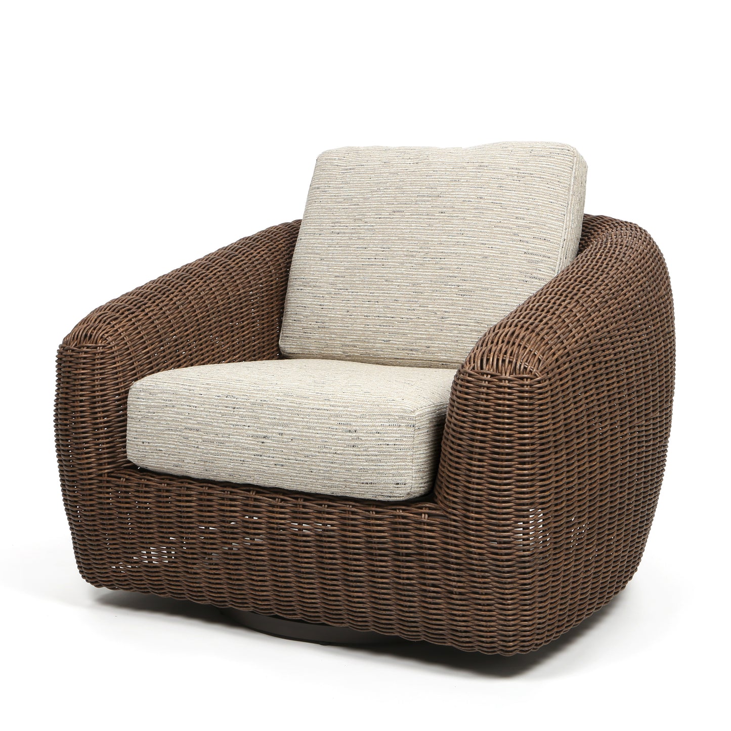Boulevard Club Swivel Glider Hazel Weave Palm Spring Charcoal Cushions, image 12