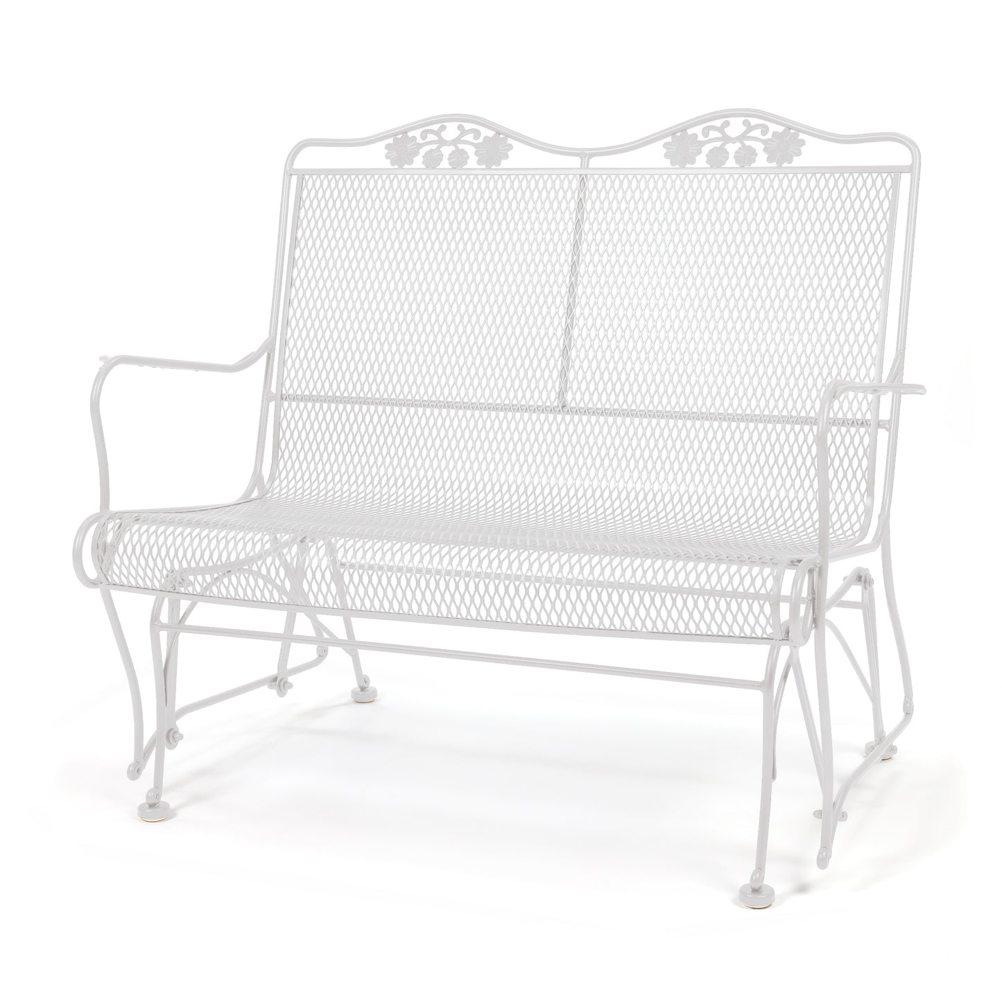 Briarwood High Back Gliding Love Seat Weathered White Finish, image 27