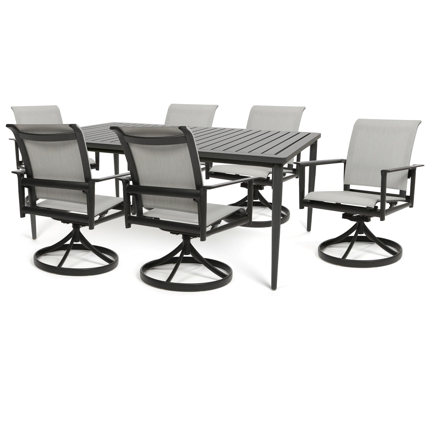 Contempo Sling 7 Piece Dining Set All Swivel Rockers, image 18