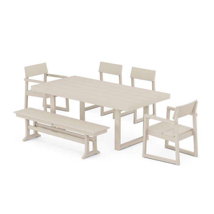Edge 6 Piece Dining Set with Bench