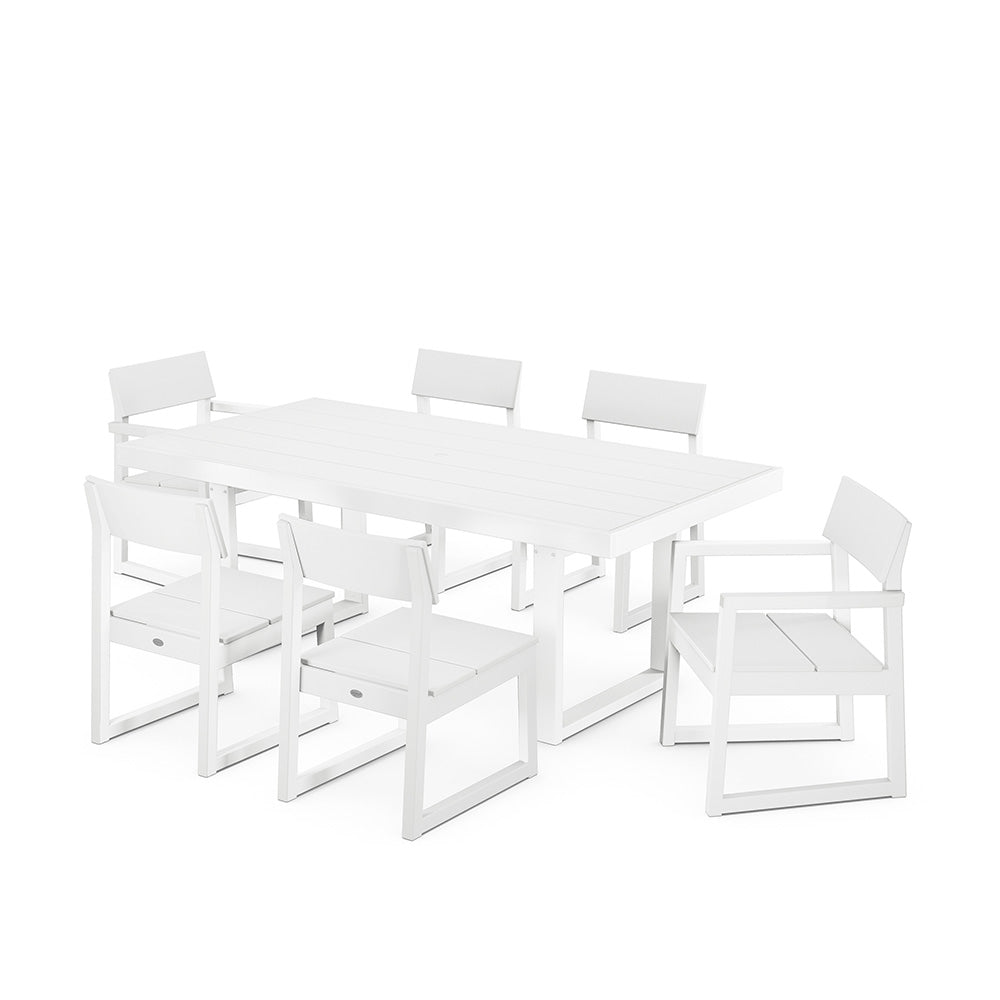 Edge 7 Piece Dining Set White, image 11