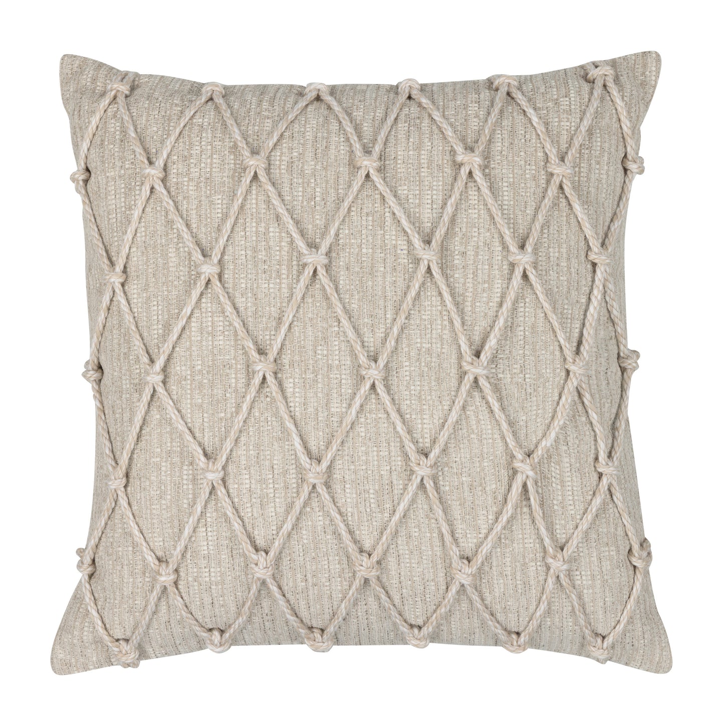 Elaine Smith 20 Square Pillow Macrame Fawn, image 1