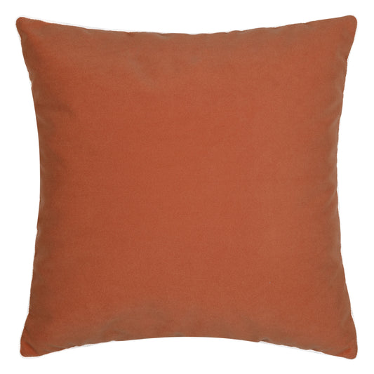 22" Square Elaine Smith Pillow  Lush Velvet Papaya/Tiffany Corded