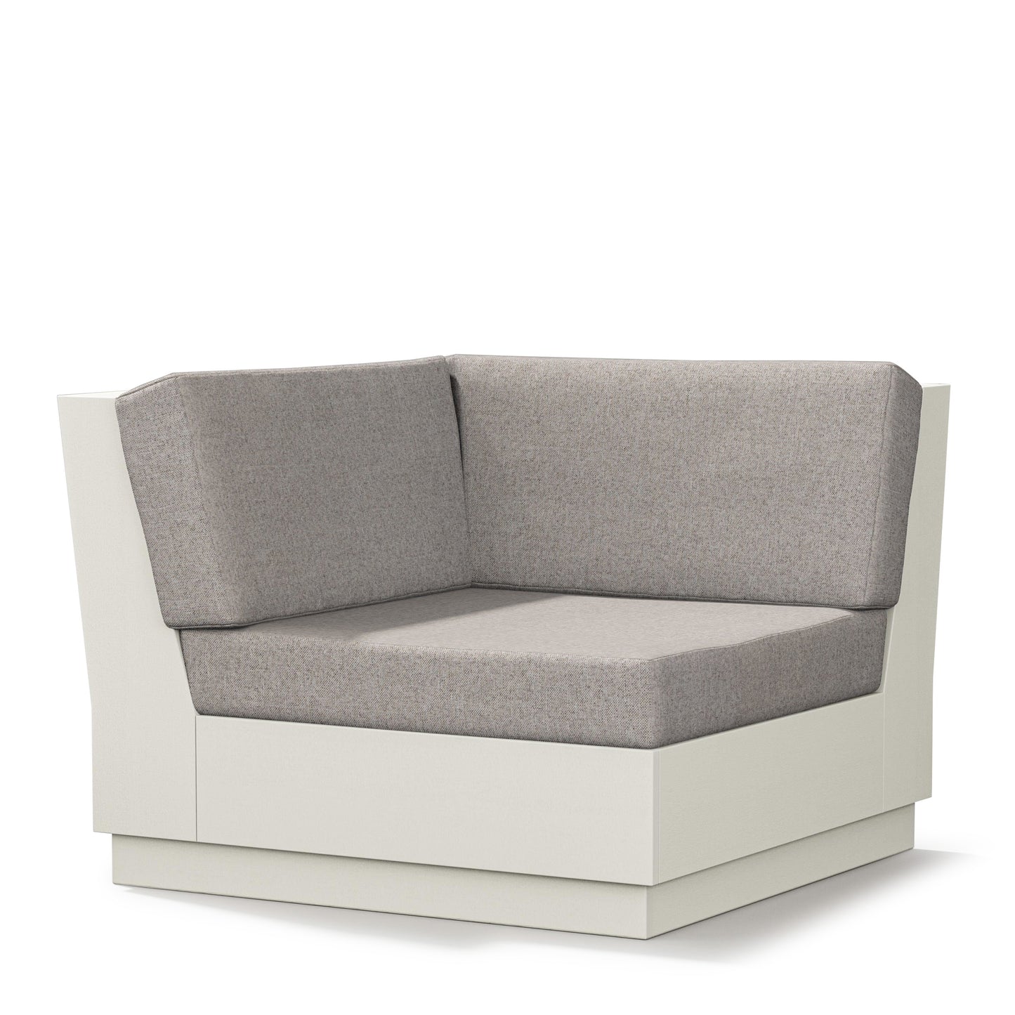 Elevate Modular Corner Chair Vintage White Frame Weathered Tweed Cushions, image 19