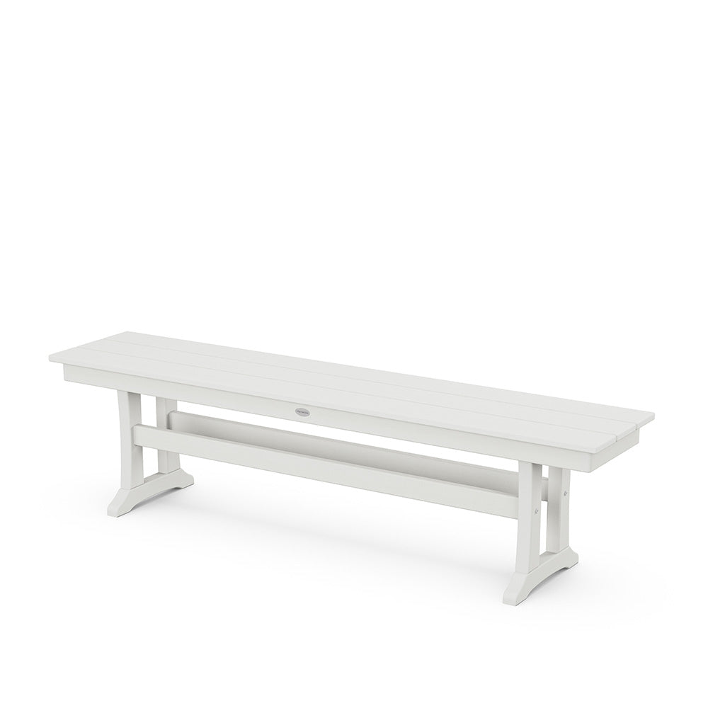 Farmhouse Trestle 65 Bench Vintage White 32a291ac 21f5 4018 8f88 21d7494ba355, image 10