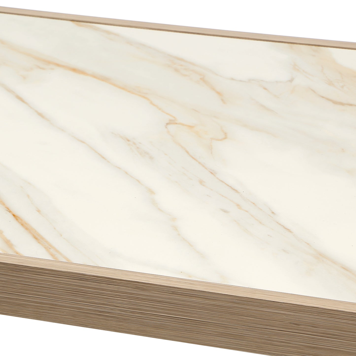 Grande Coffee Table Alabaster Top Flax Finish Detail, image 8