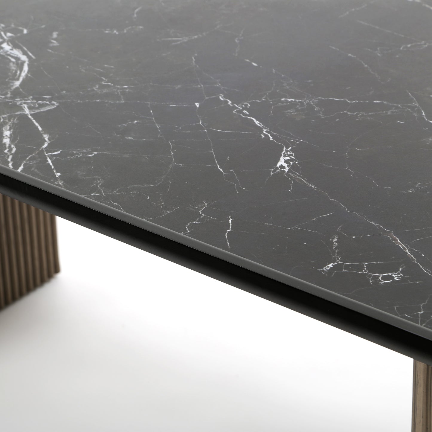 Hampton 84x40 Dining Table Beech Finish Onyx Top Detail, image 4