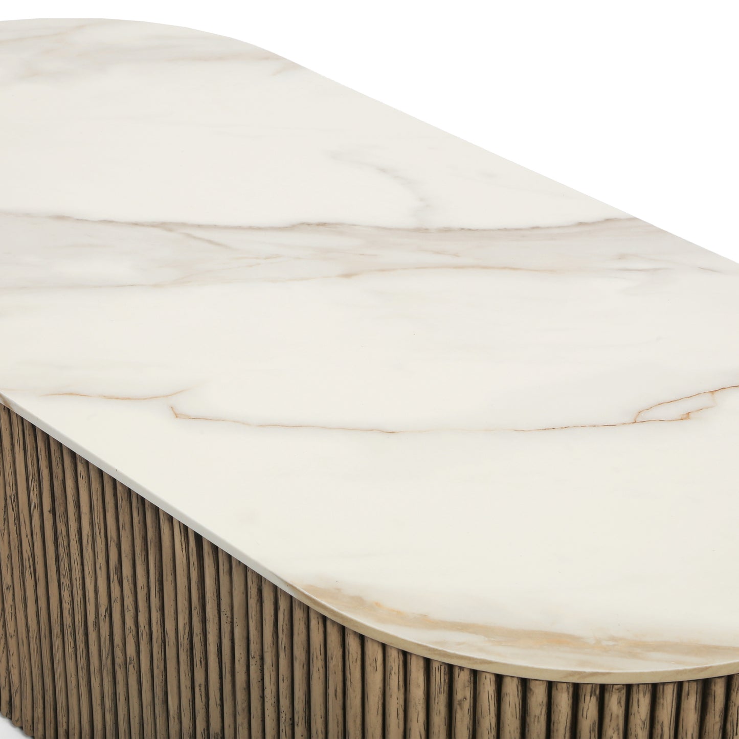 Hampton Coffee Table Beech Finish Alabaster Top Detail, image 4