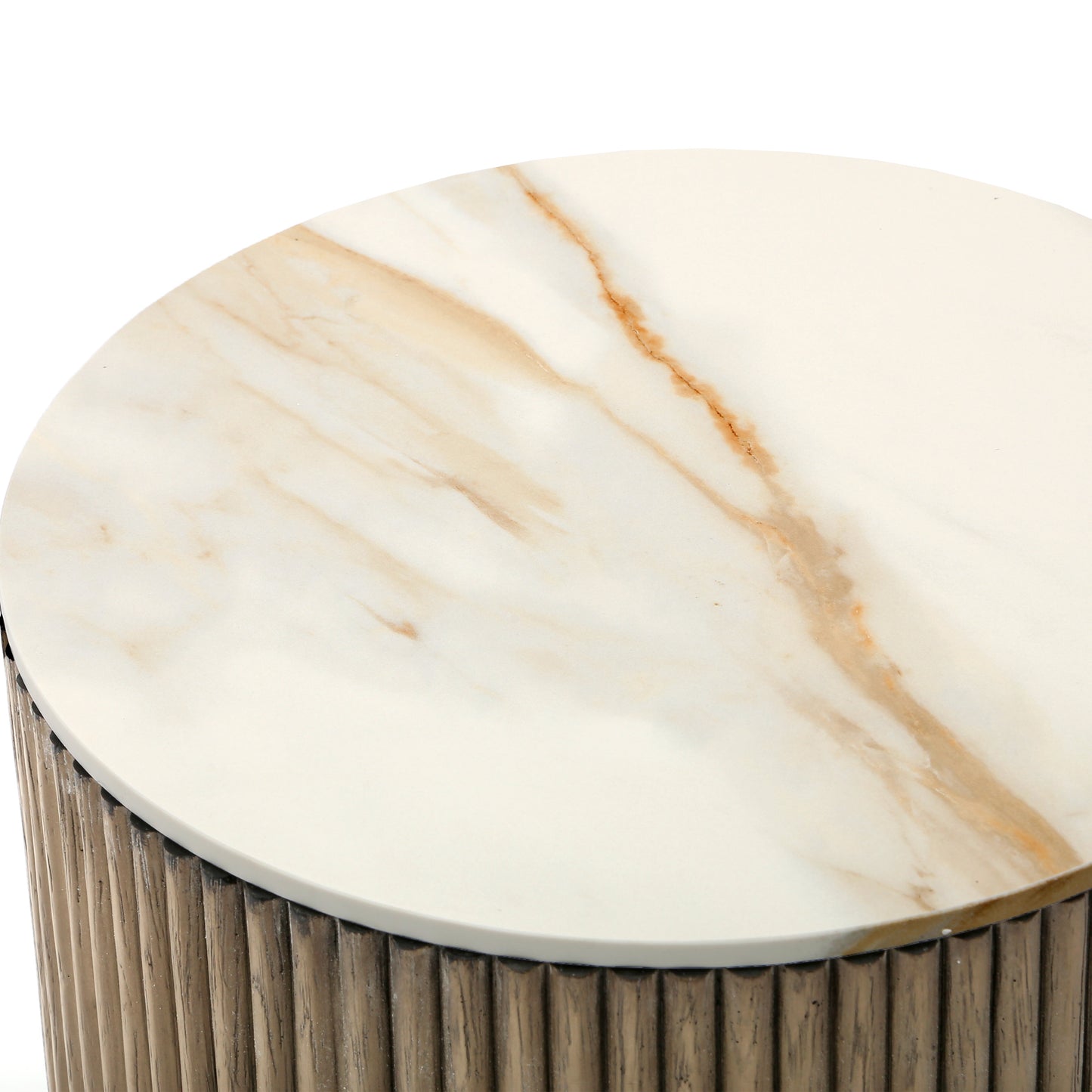 Hampton End Table Beech Finish Alabaster Top Detail, image 4