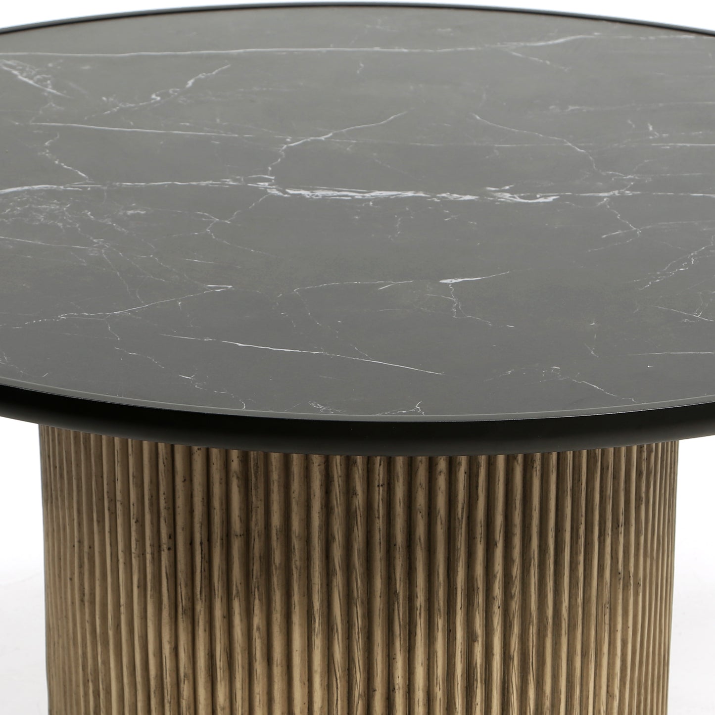 Hampton Round Dining Table Beech Finish Onyx Top Detail, image 4