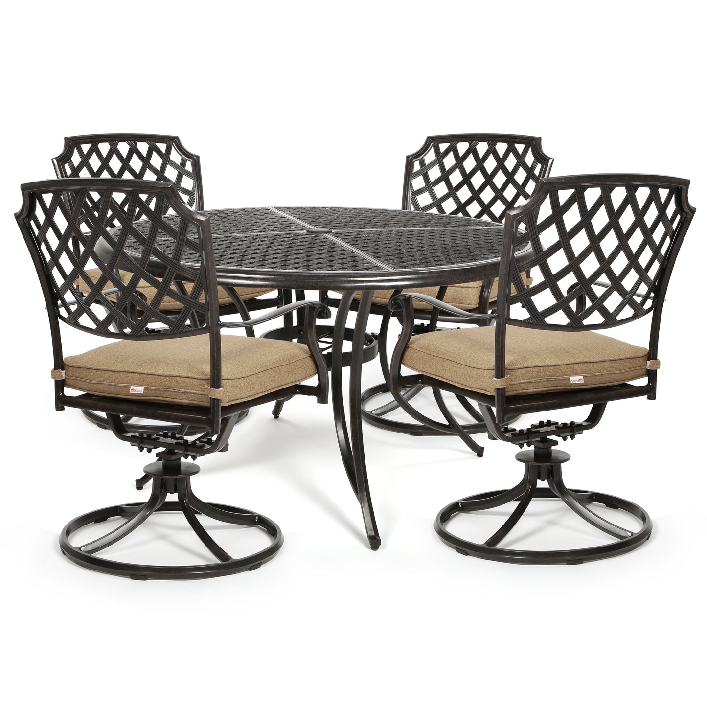 Heritage 5 Piece Dining Set 4 Swivel Rockers, image 15