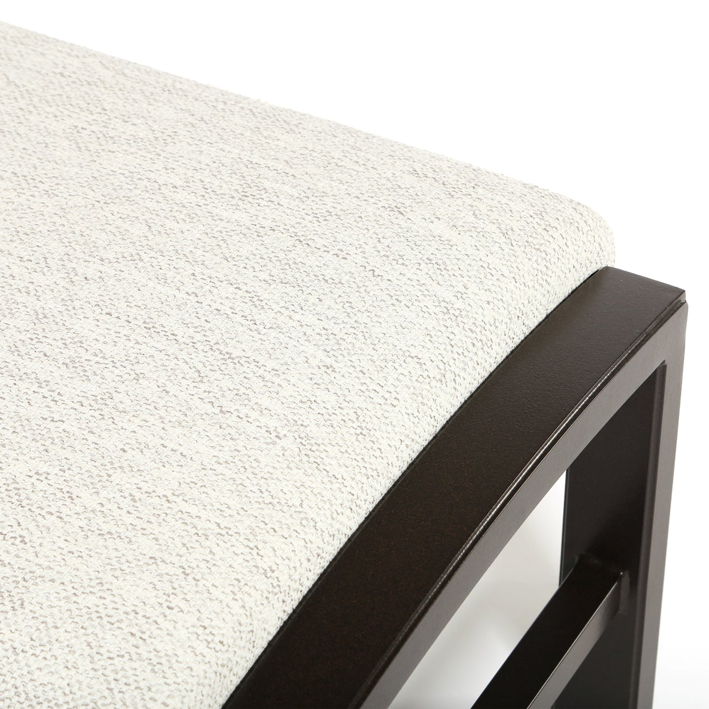 Lakeside Ottoman Rich Earth Finish Bluepoint Flax Fabric Detail, image 2