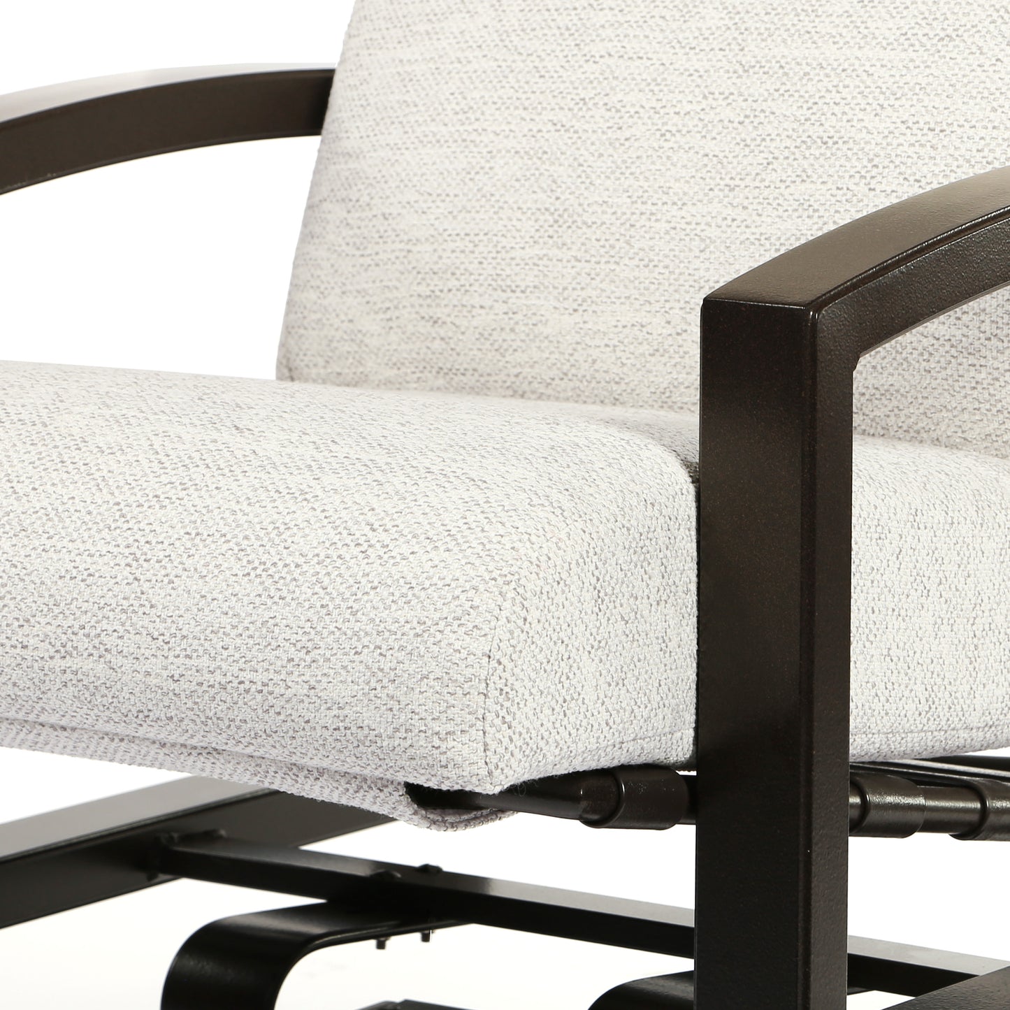 Lakeside Swivel Dining Chair Rich Earth Finish Bluepoint Flax Fabric Detail, image 3