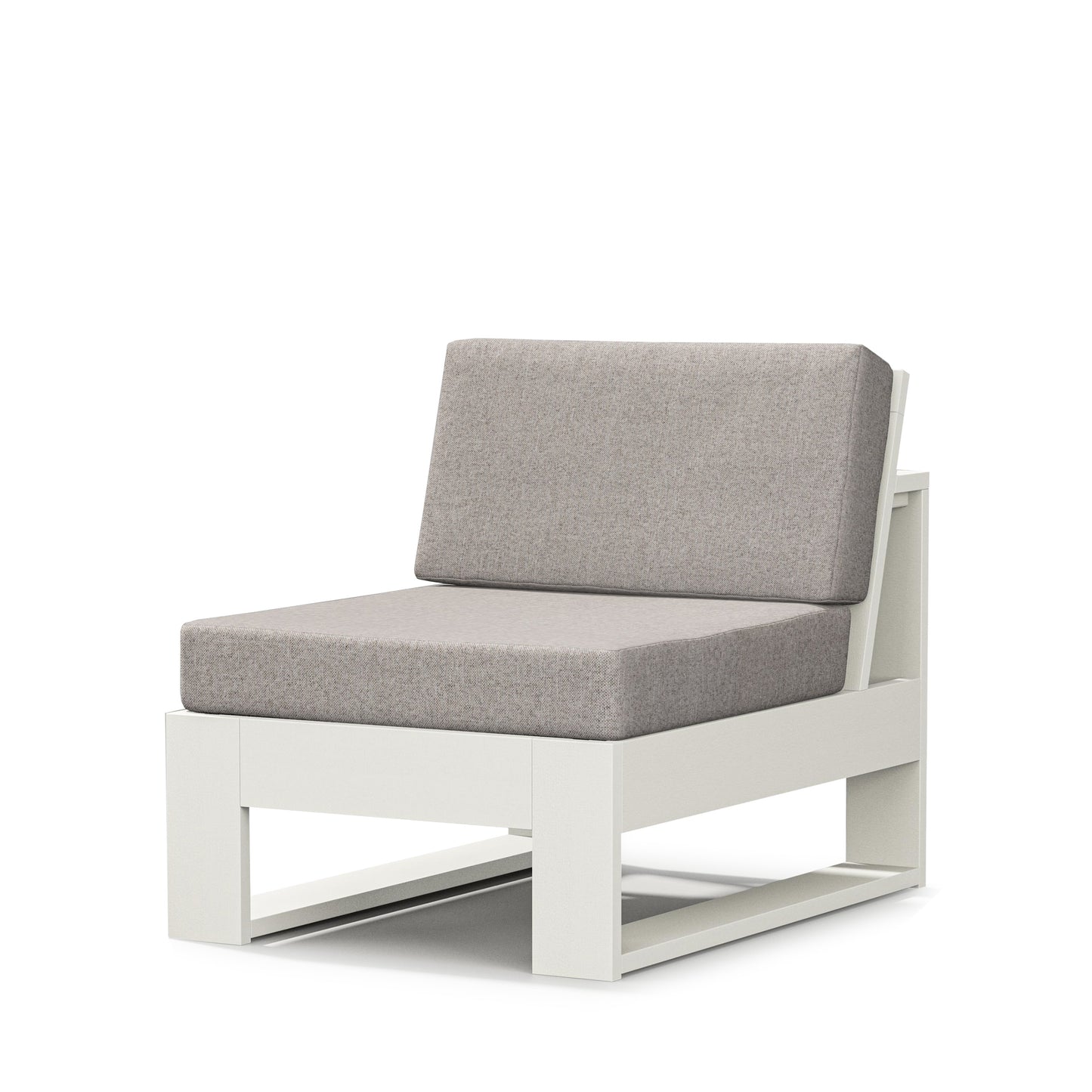 Latitude Modular Armless Chair Vintage White Frame Weathered Tweed Cushions, image 19