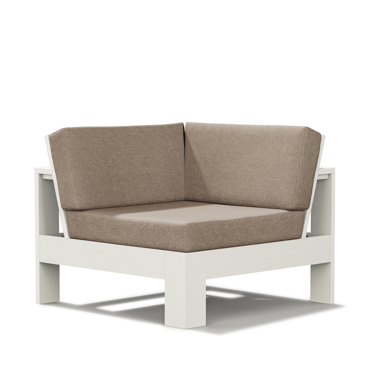 Latitude Modular Corner Chair Vintage White Frame Spiced Burlap Cushions, image 19