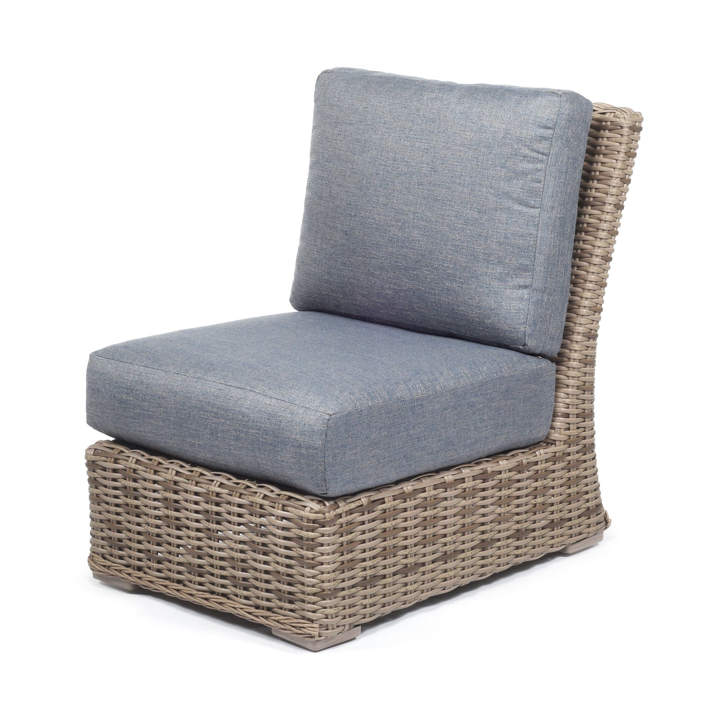 Laurent Armless Chair Section Driftwood Weave Adena Denim Fabric, image 14