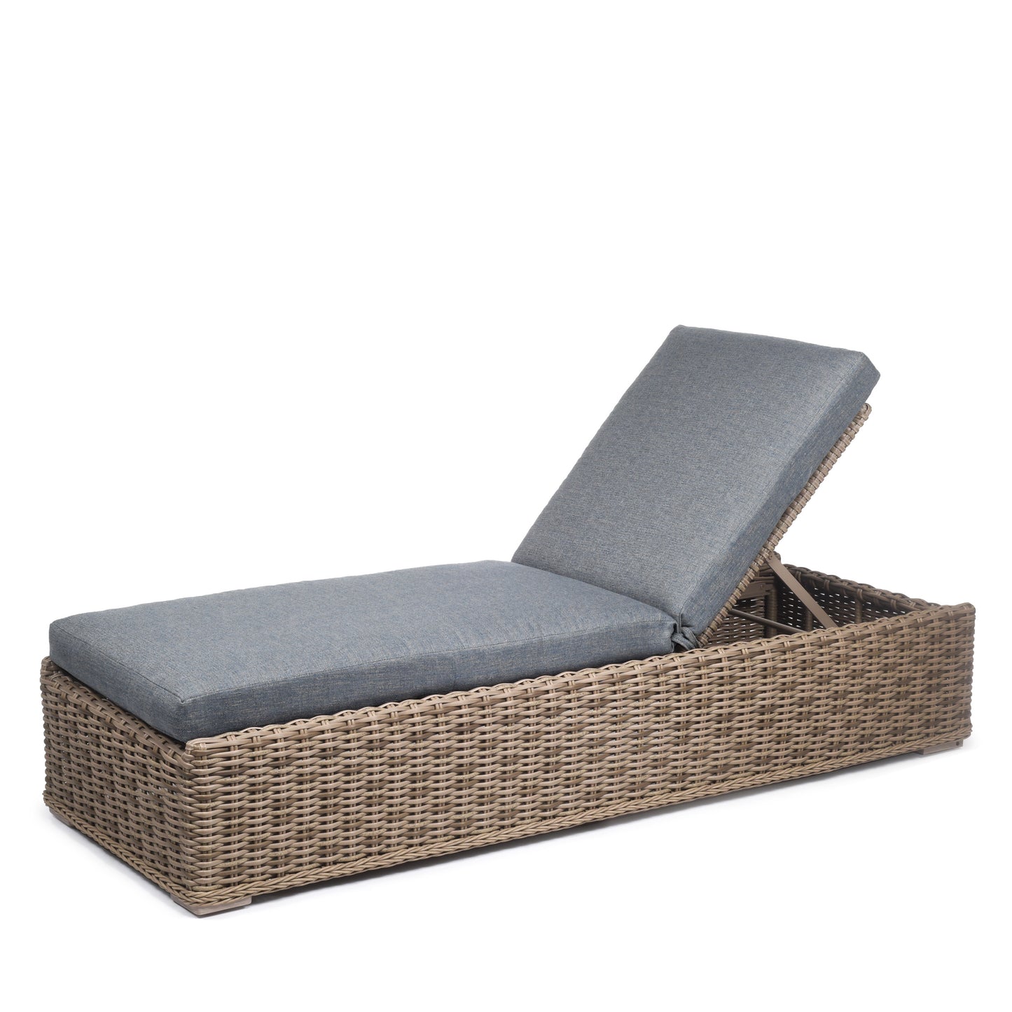 Laurent Chaise Lounge Driftwood Weave Adena Denim Fabric, image 12