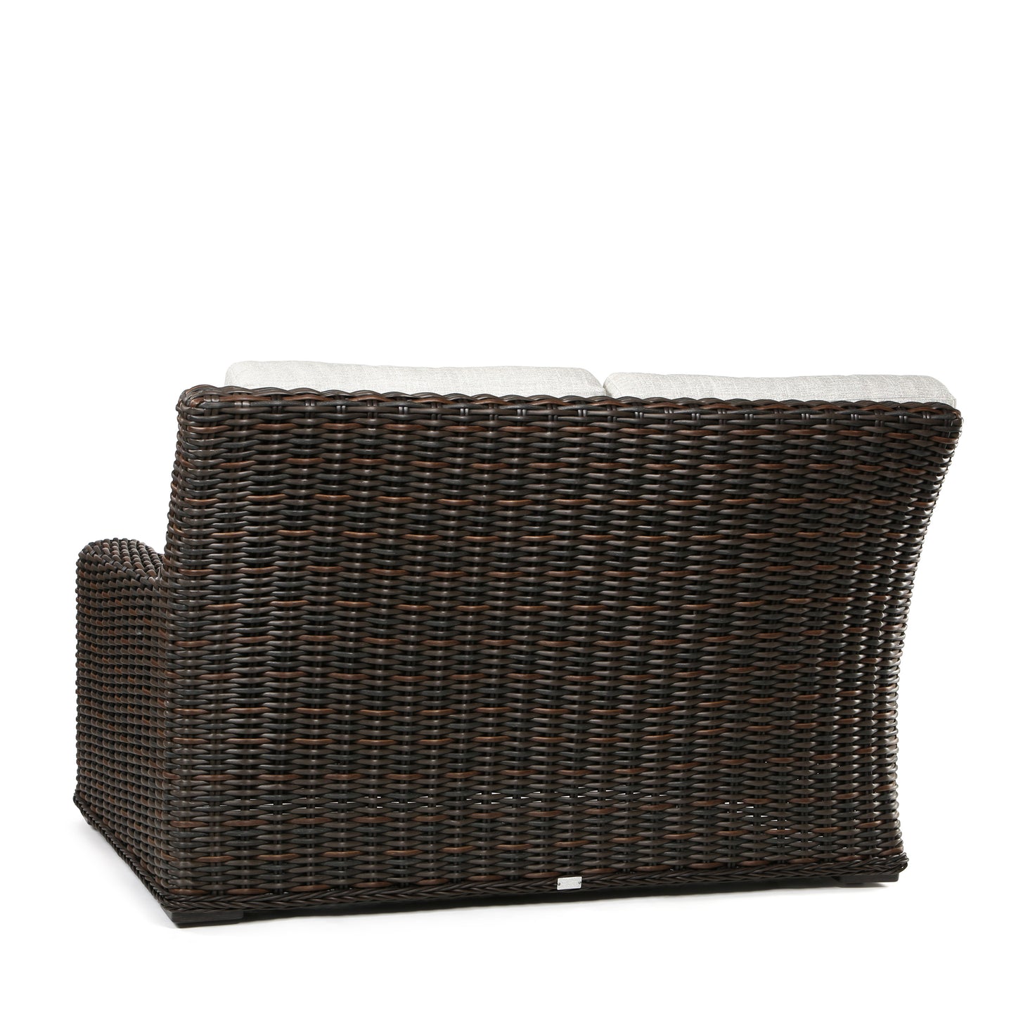 Laurent Left Arm Loveseat Section Chestnut Weave Fresco Flax Fabric Back, image 11