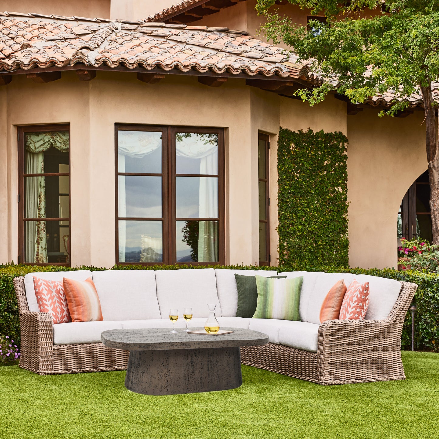 Laurent Sectional Driftwood Weave Fresco Flax Environmental, image 4