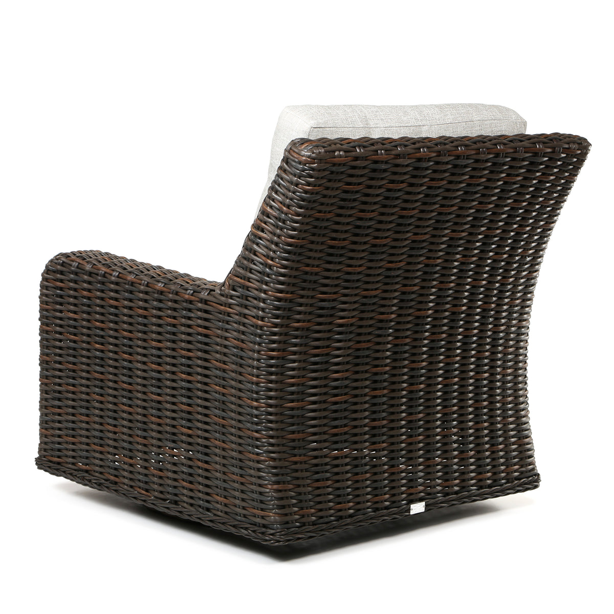 Laurent Swivel Club Chair Chestnut Weave Fresco Flax Fabric Back, image 10