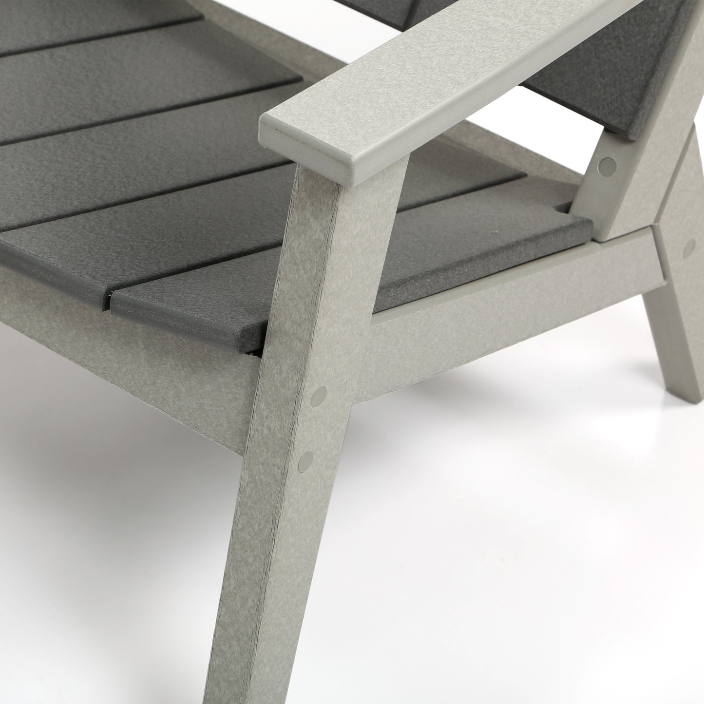 MAD Chat Chair Gray Frame Charcoal Slats Detail, image 4