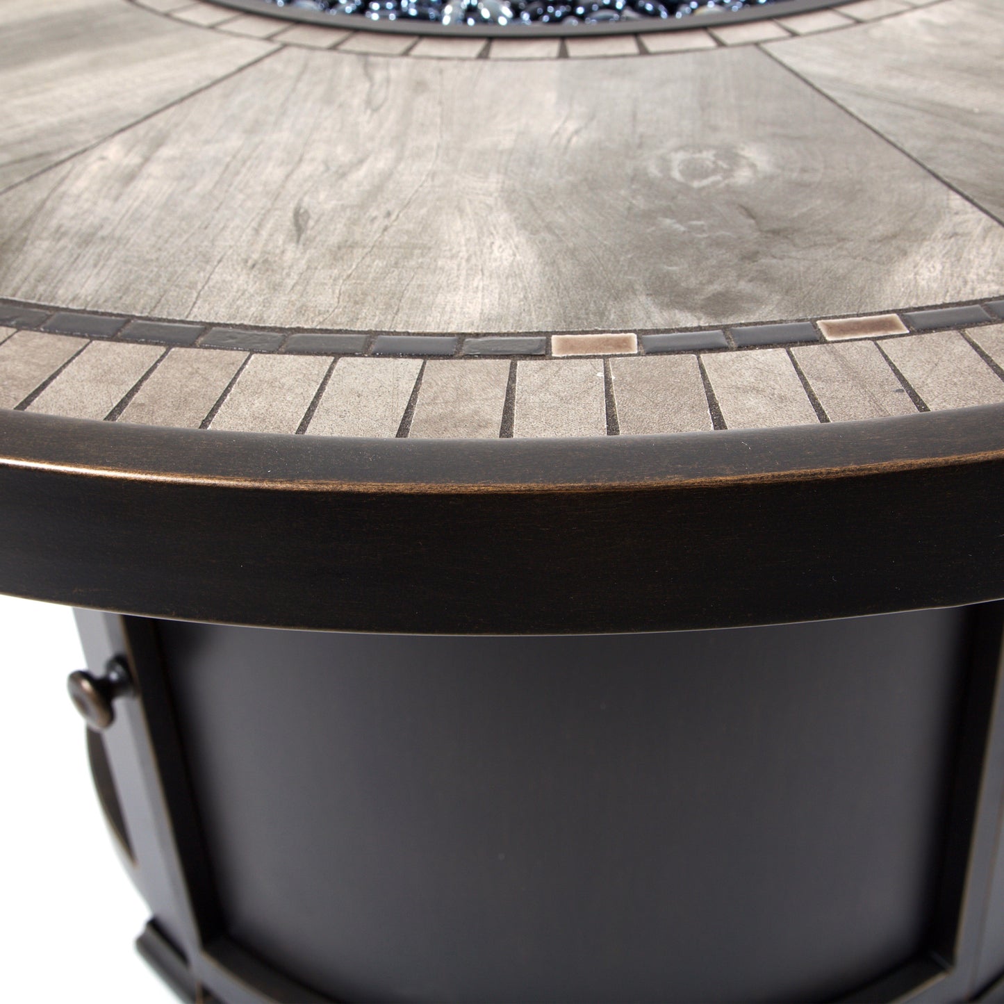 Melrose 48 Round Porcelain Top Fire Pit Frame Top Detail, image 4