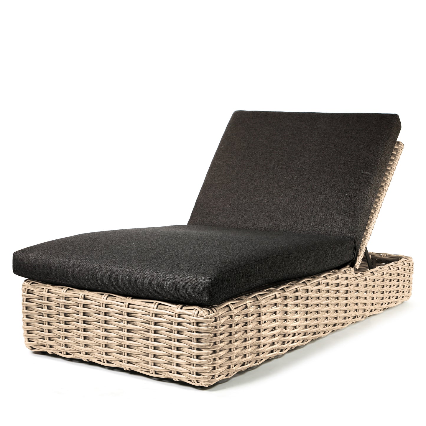 Mia Oversized Chaise Lounge Nurture Charcoal Cushions Barley Weave, image 9