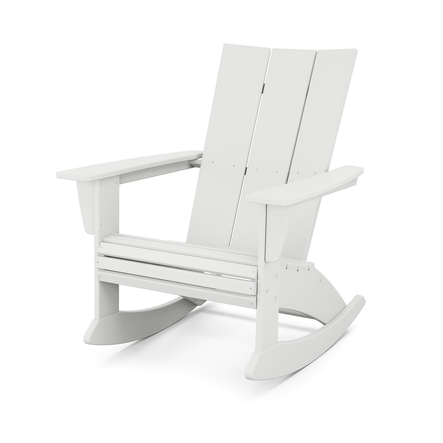Modern Curveback Adirondack Rocking Chair White, image 17
