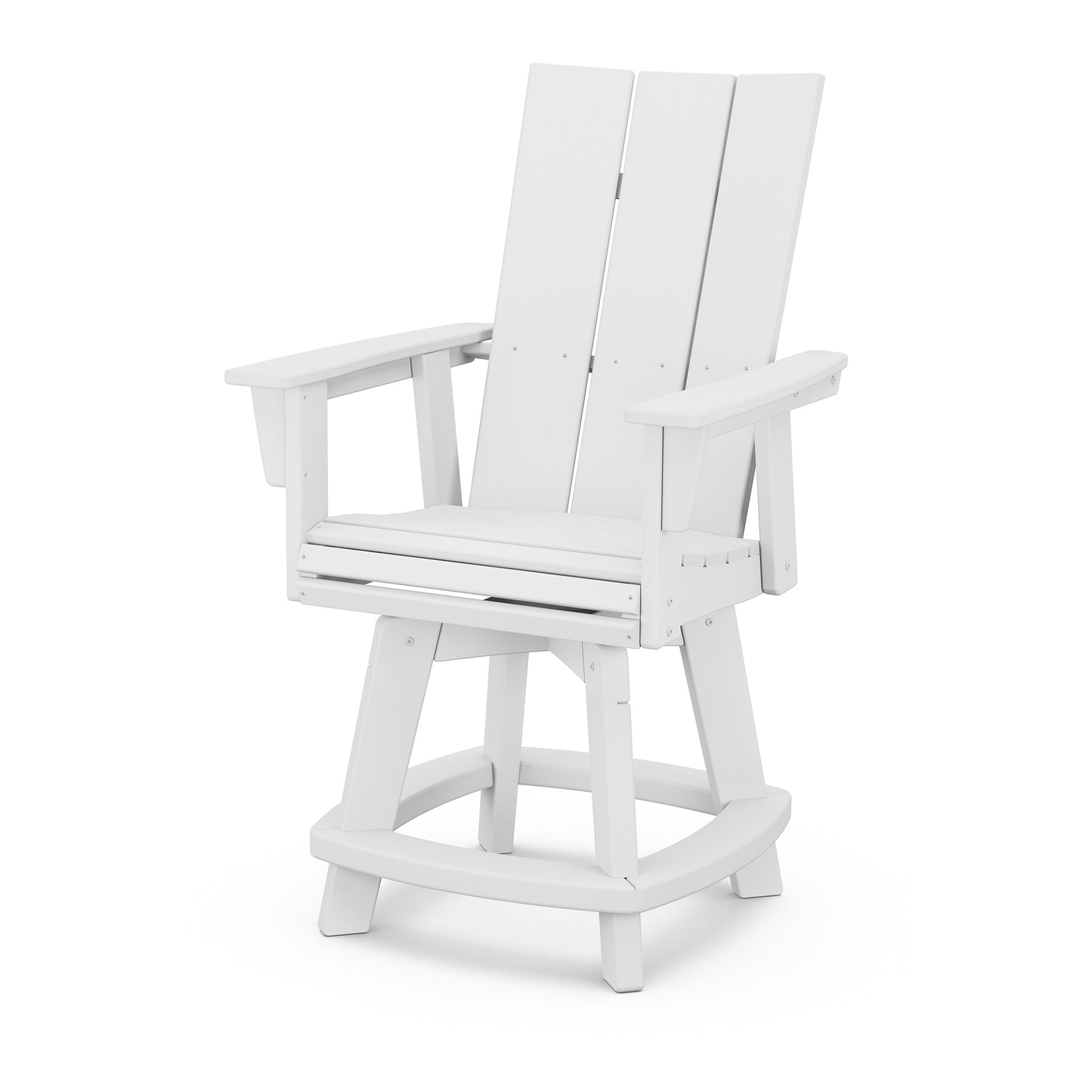 Modern Curveback Adirondack Swivel Counter Chair White, image 11