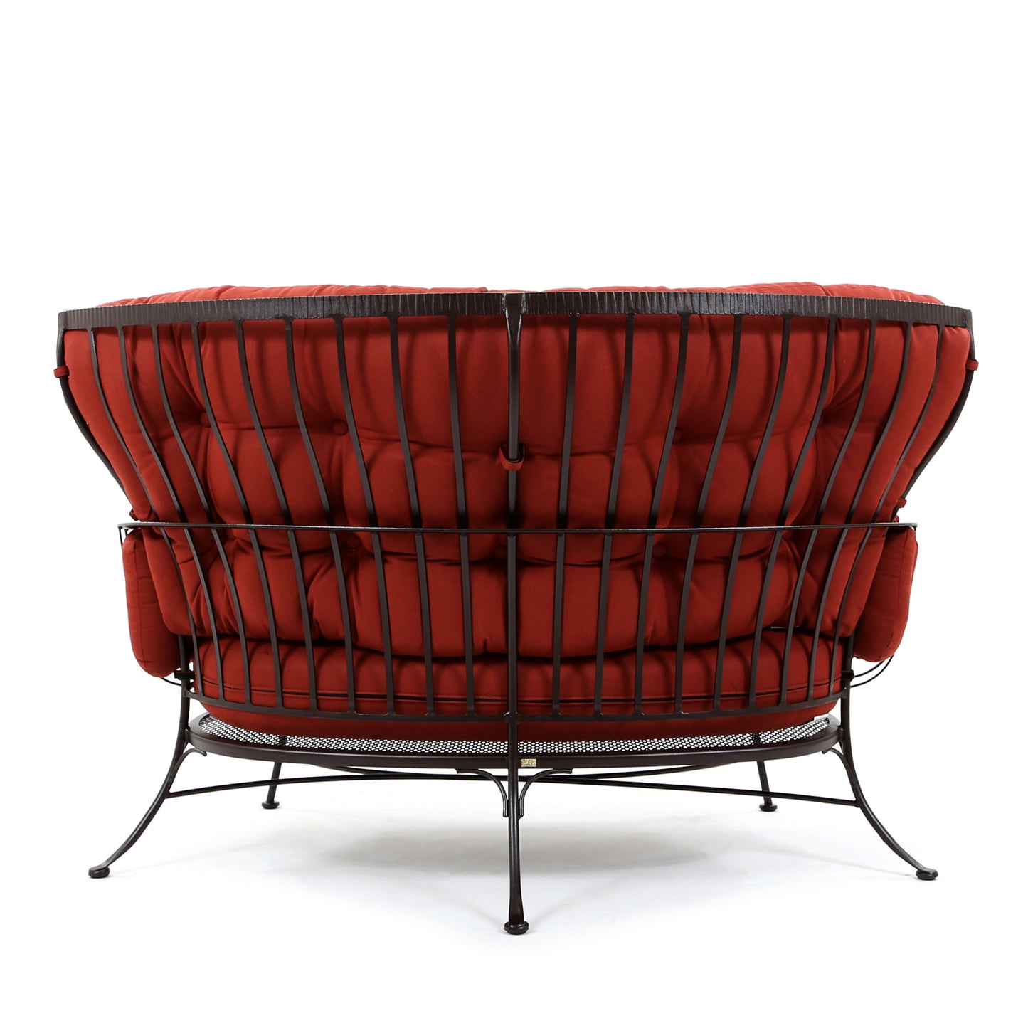 Monterra Crescent Loveseat Merlot Fabric Back, image 13
