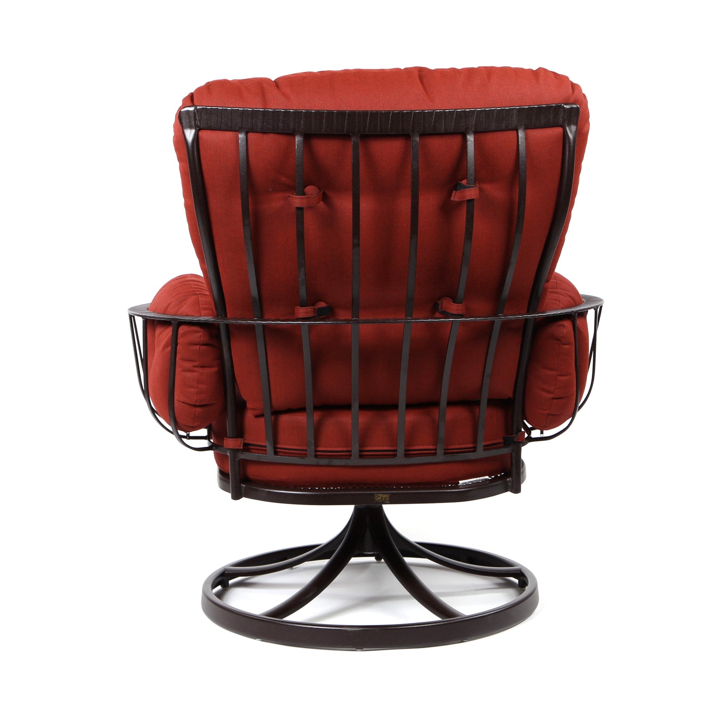 Monterra Mini Swivel Rocker Club Chair Merlot Fabric Back, image 10