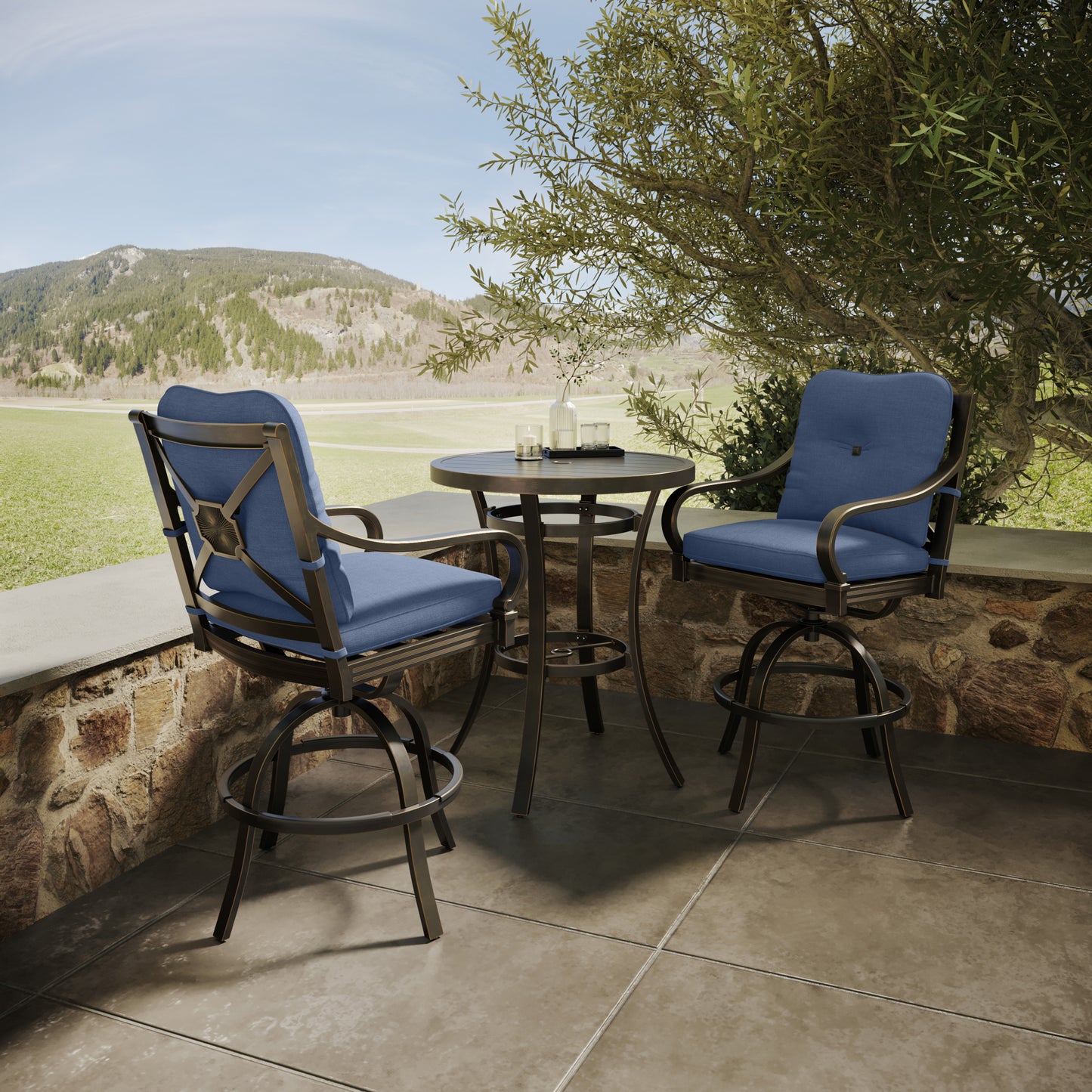 Napili 3 Piece Bar Set with Venus Cabana Cushions Environmental, image 3