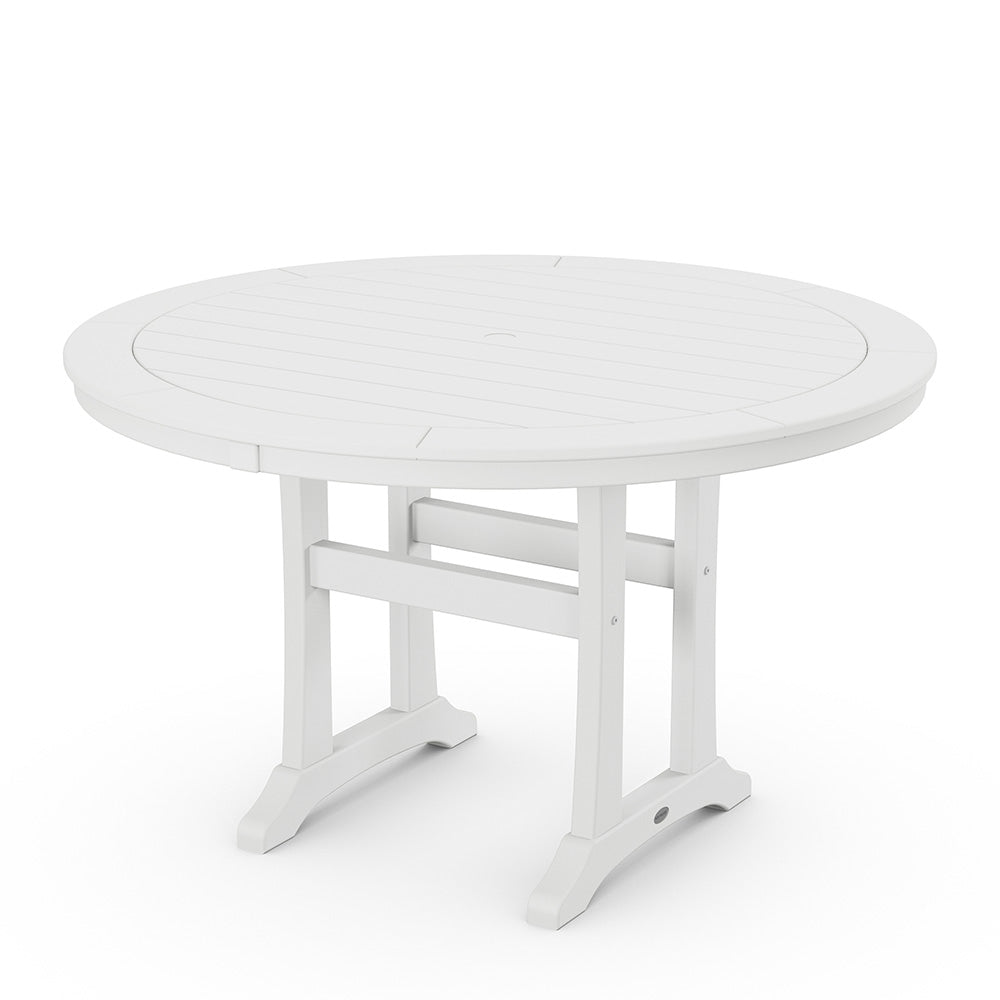 Nautical Trestle 48 Round Dining Table White, image 10