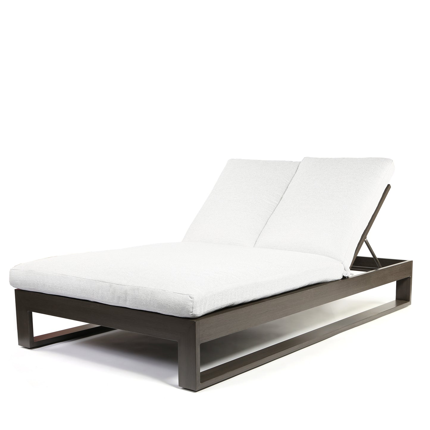 Novara Double Chaise Lounge Nurture Pebble Cushions Smoke Finish, image 17