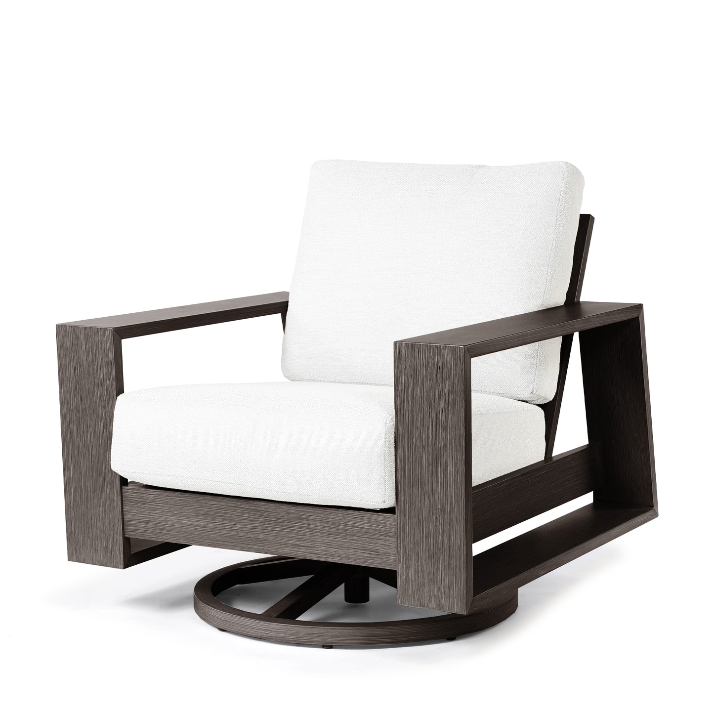 Novara Swivel Club Chair Nurture Pebble Cushions Smoke Finish, image 15