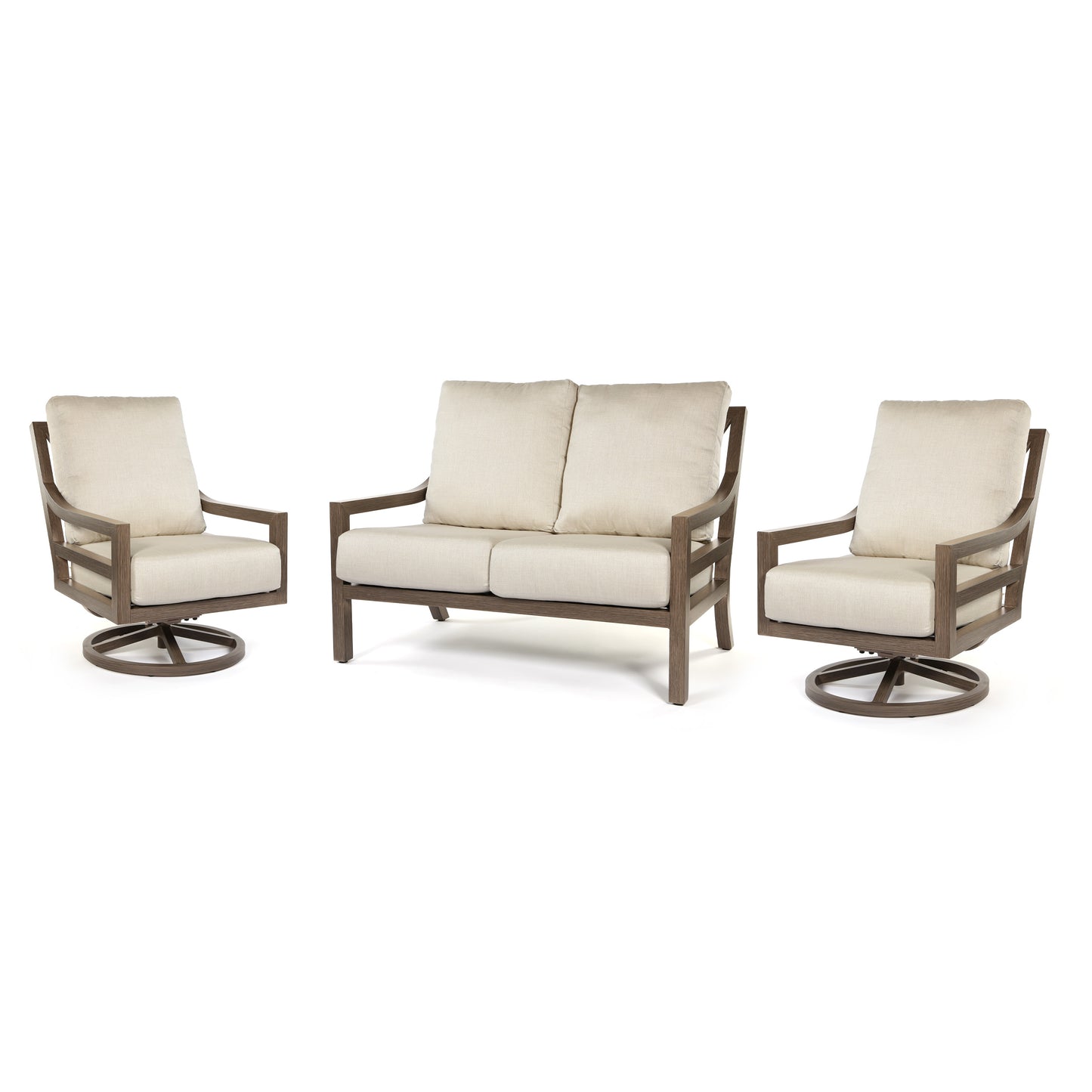 Oakdale Loveseat Set with 2 Swivel Club Chairs, image 15