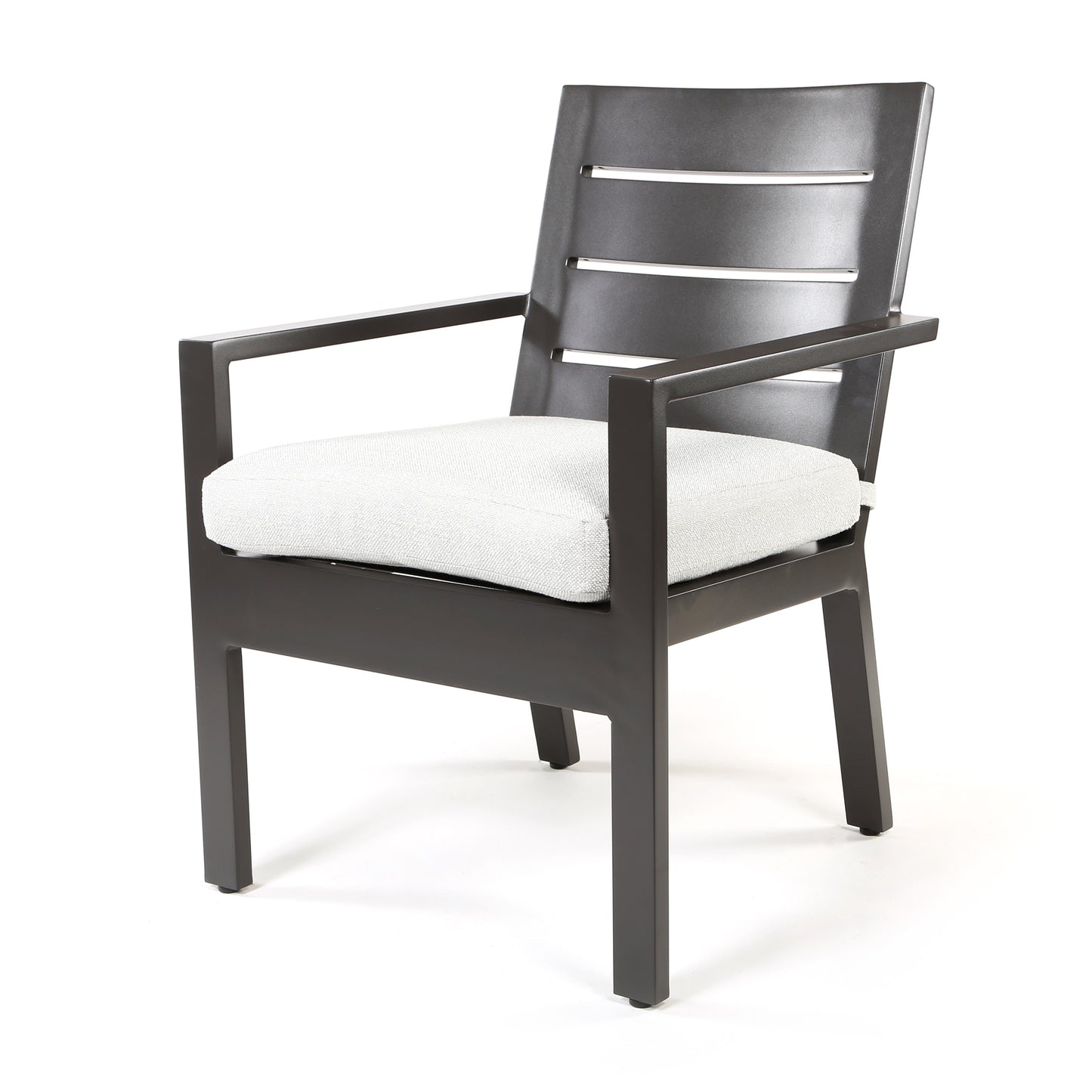 Palermo Dining Arm Chair Nurture Pebble Cushion Graphite Finish, image 9
