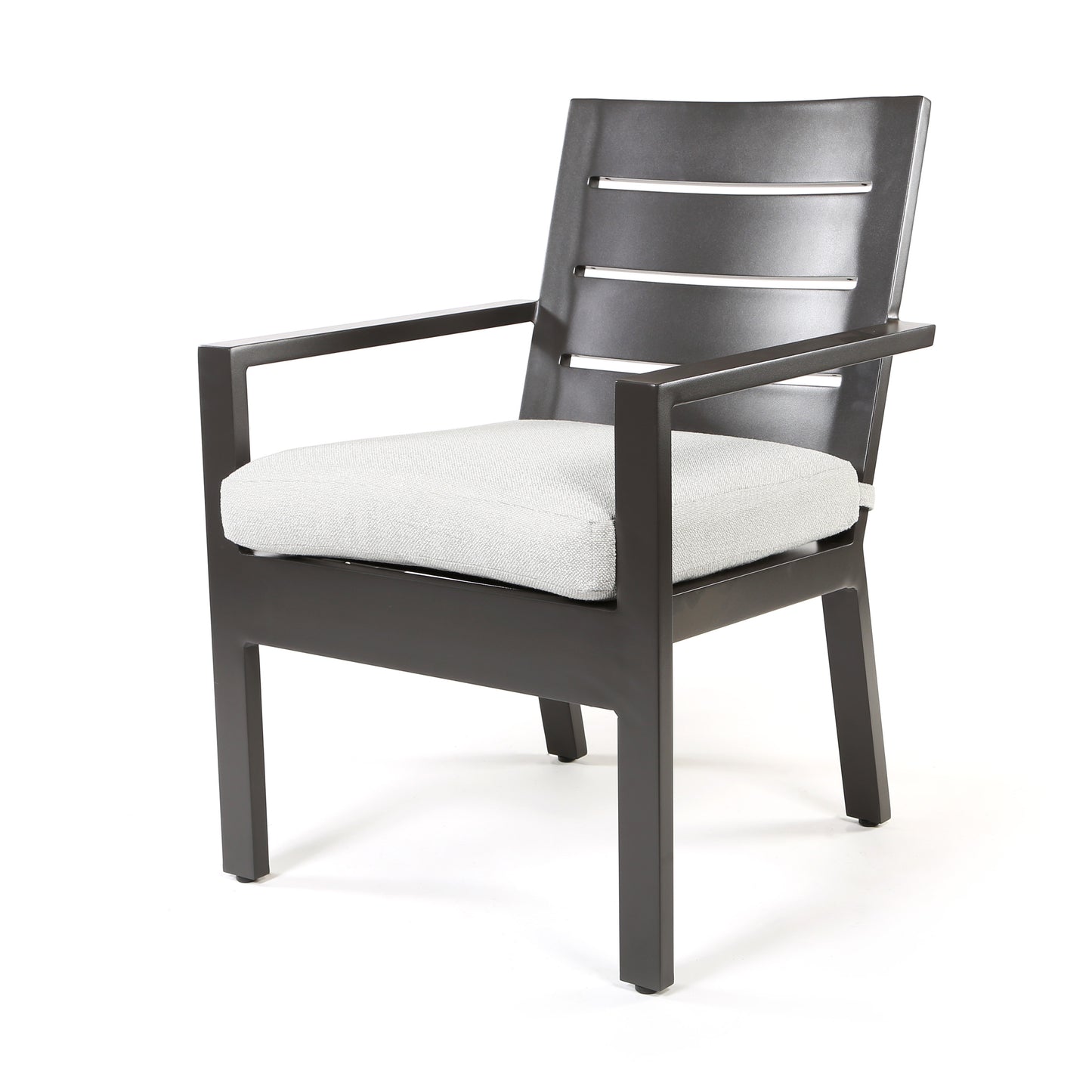 Palermo Dining Arm Chair Nurture Pebble Cushion Graphite Finish, image 9