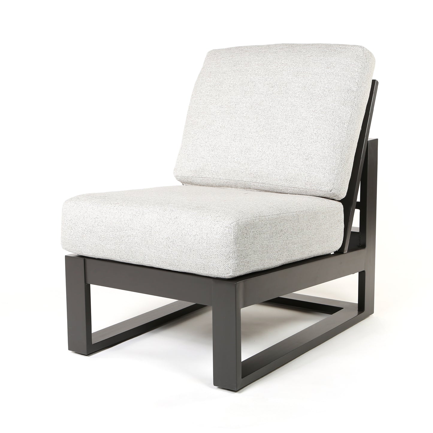 Palermo High Back Armless Chair Crosshatch Vapor Cushions Graphite Finish, image 10